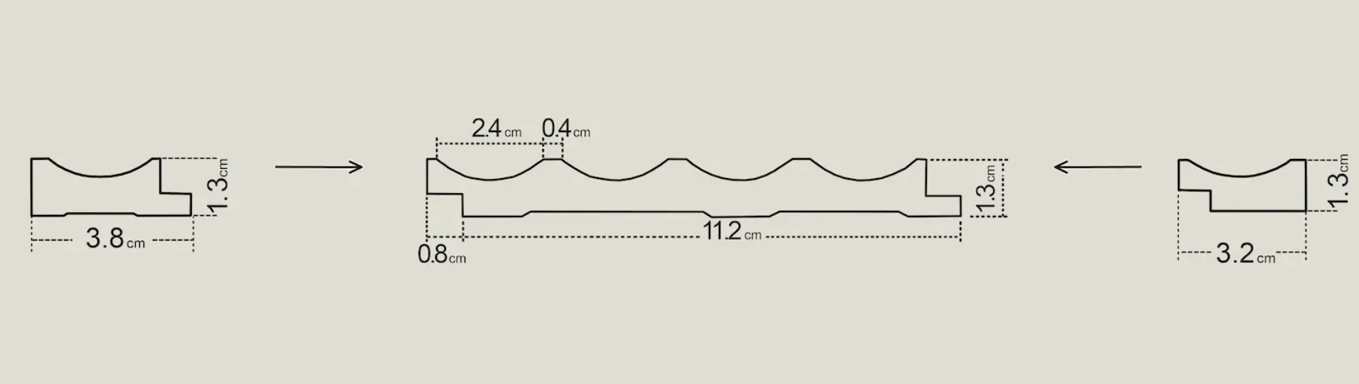 Onda Lamelio falpanel metszet