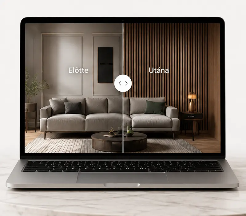QWALLZ online látványtervező - laptop mockup