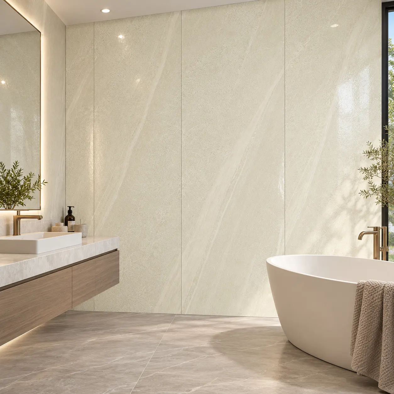 Ivory Stone SM-8015 SPC falpanel modern fürdőszobai falburkolatként