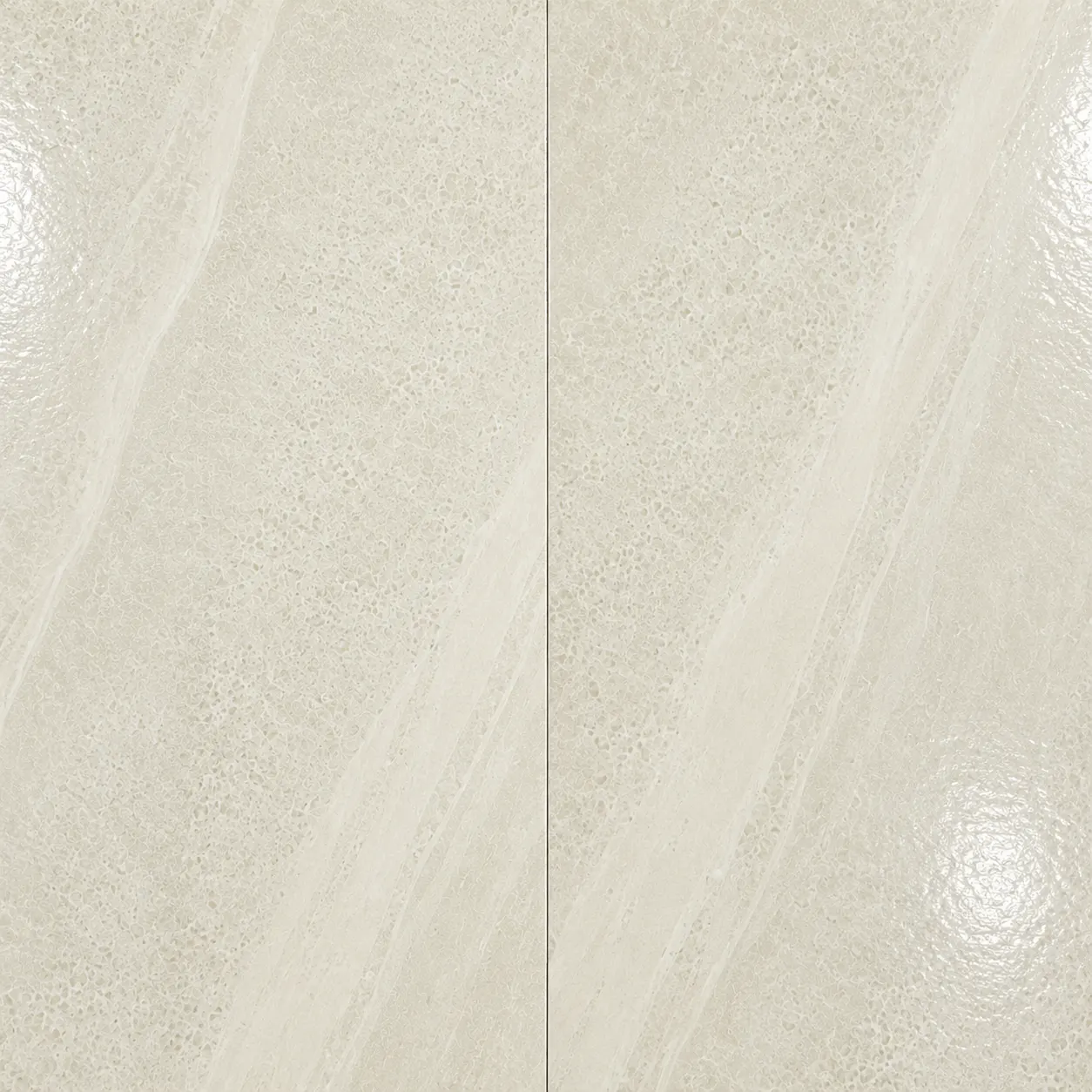 Két Ivory Stone SM-8015 SPC falpanel illesztésének közelképe