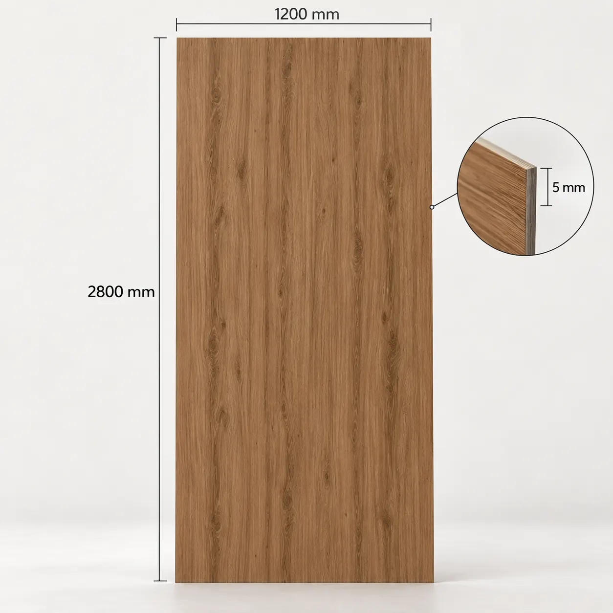 Wood Series MX05 fahatású falpanel méretei: 1200 × 2800 mm, 5 mm vastagság